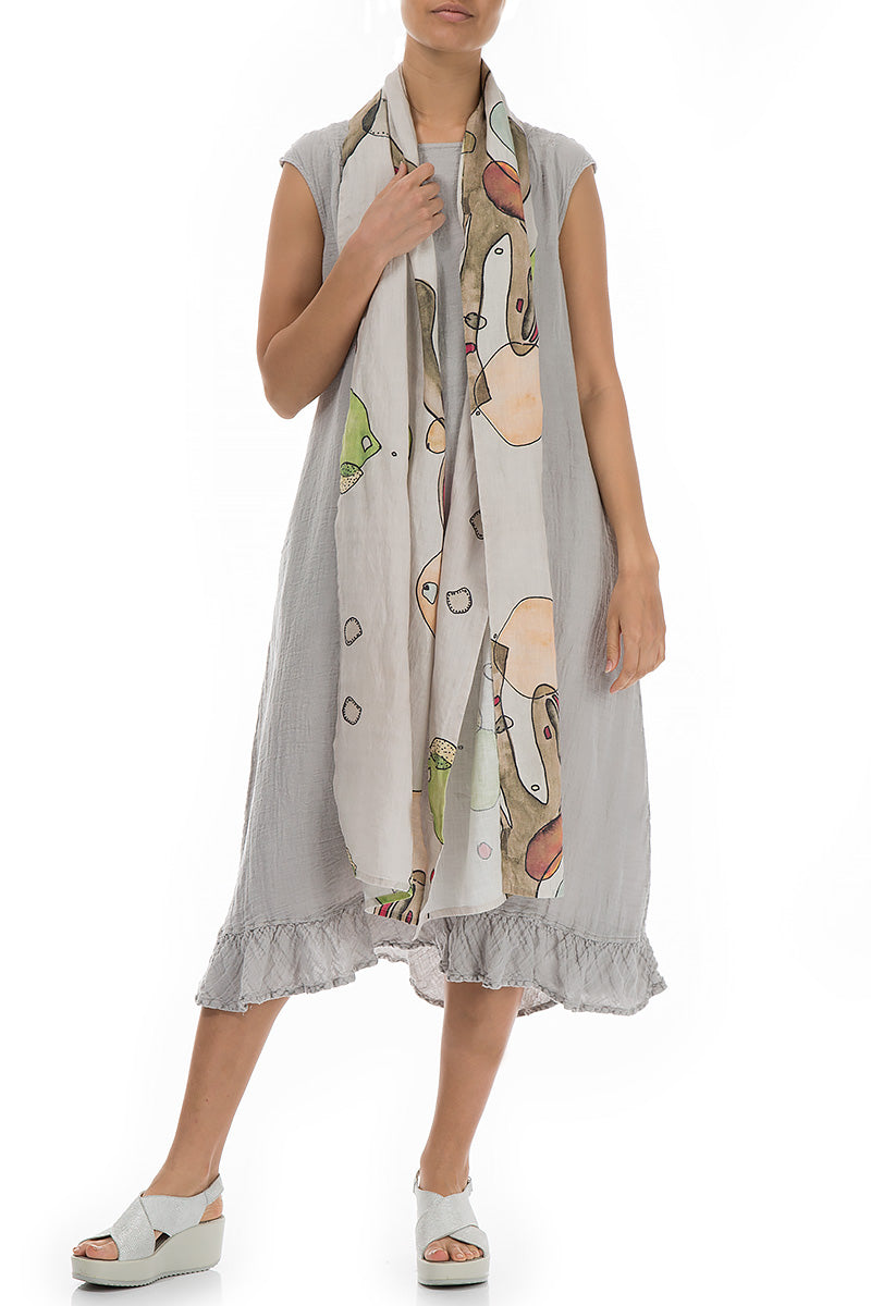 Abstract Print Linen Scarf - GRIZAS | Natural Contemporary Womenswear