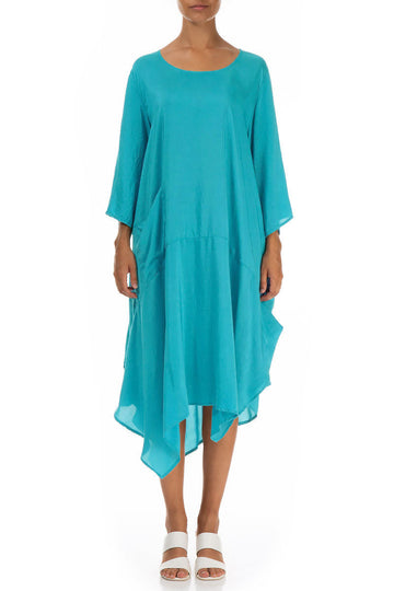 Asymmetric Ocean Silk Bamboo Dress