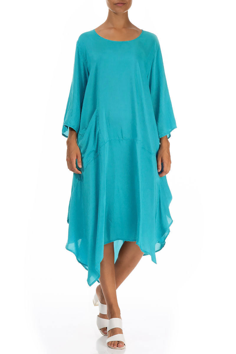 Asymmetric Ocean Silk Bamboo Dress