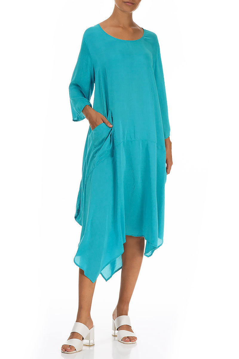 Asymmetric Ocean Silk Bamboo Dress