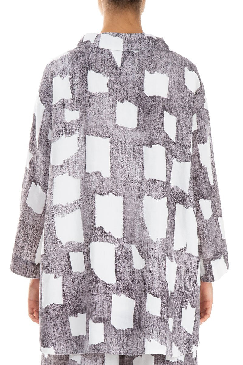 Asymmetric Closure Urban Linen Jacket