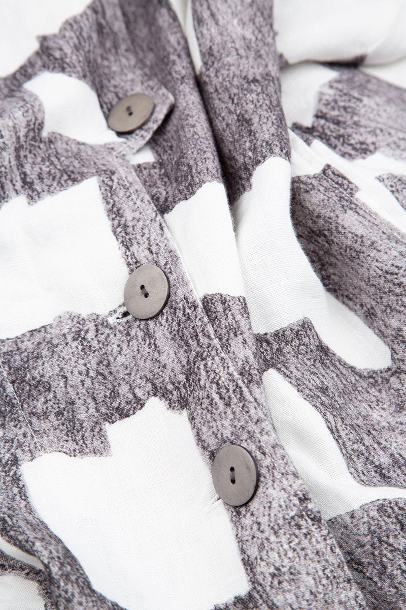 Asymmetric Closure Urban Linen Jacket