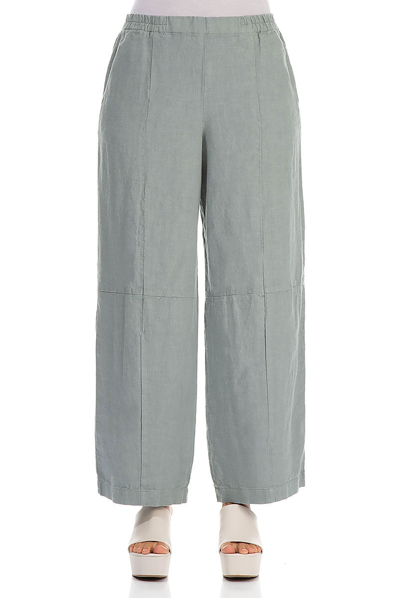 Back Pockets Pistachio Linen Trousers