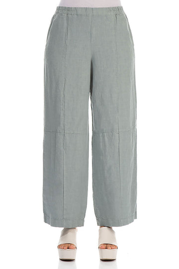 Back Pockets Pistachio Linen Trousers