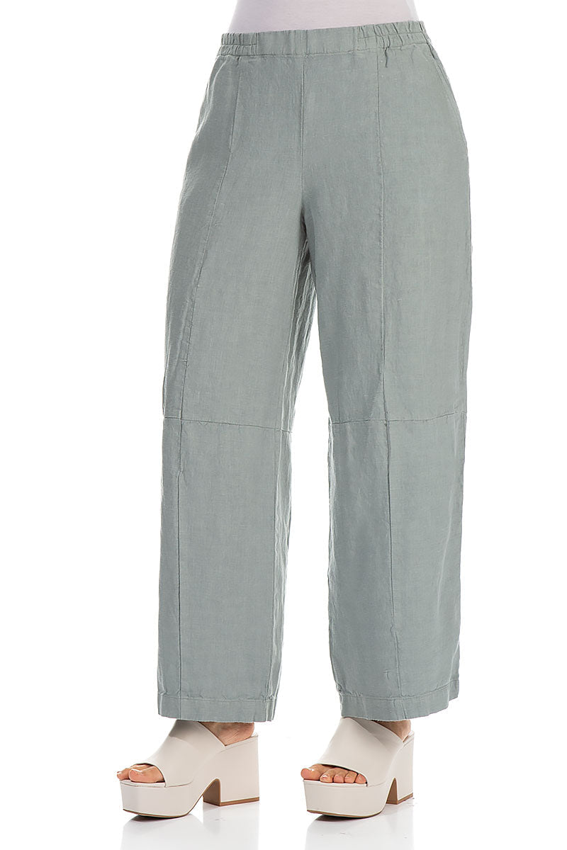 Back Pockets Pistachio Linen Trousers
