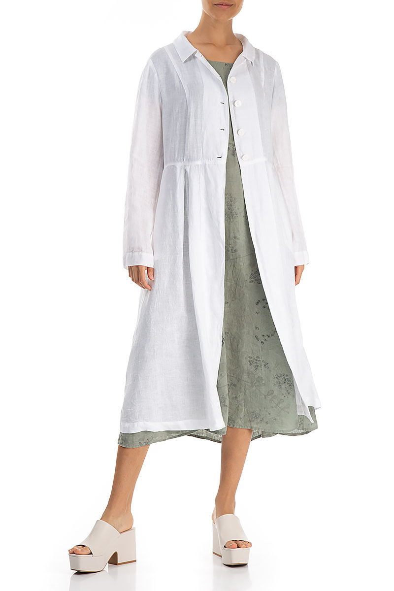 Back Tie White Linen Jacket