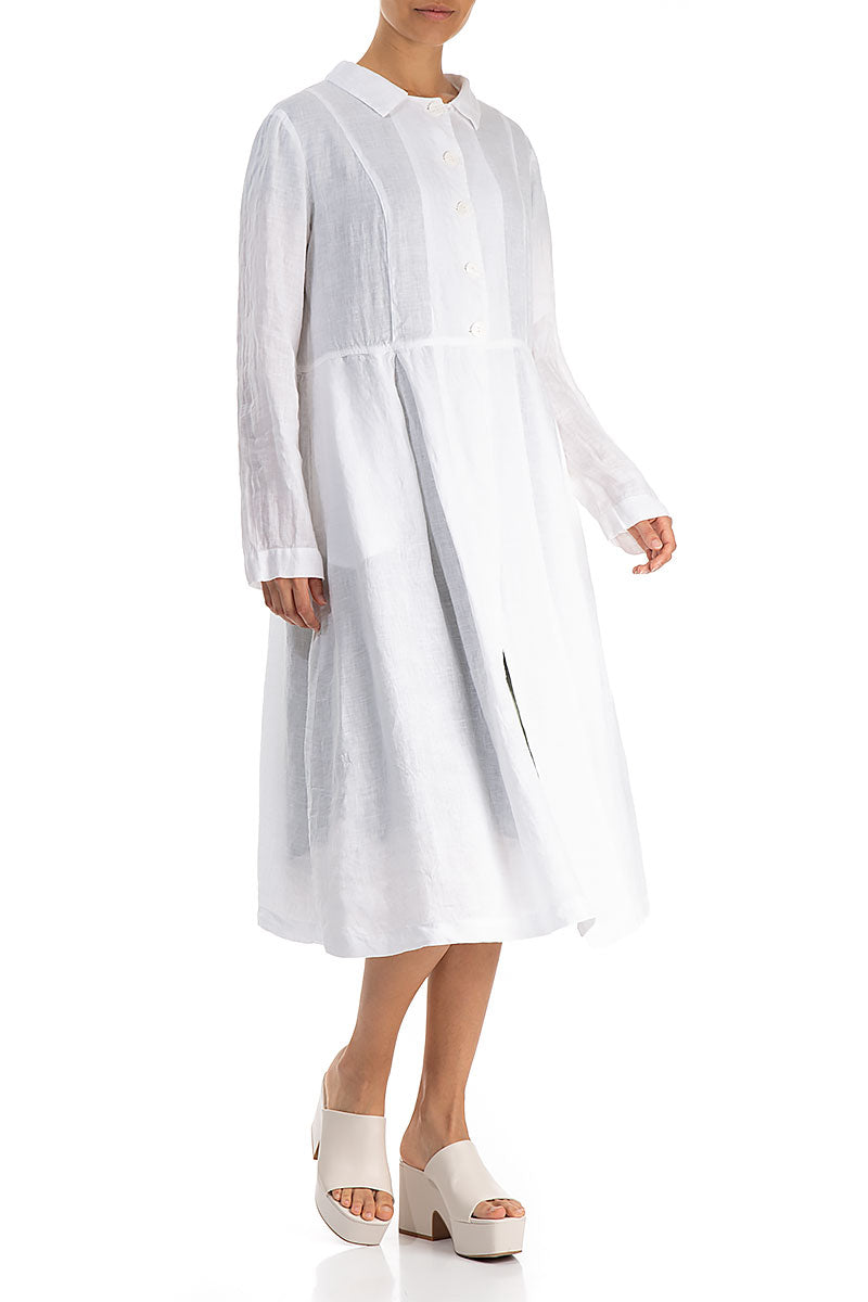 Back Tie White Linen Jacket