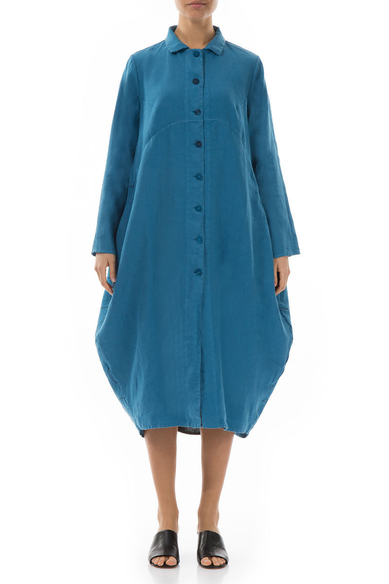 Balloon Ocean Blue Back Bubble Linen Jacket
