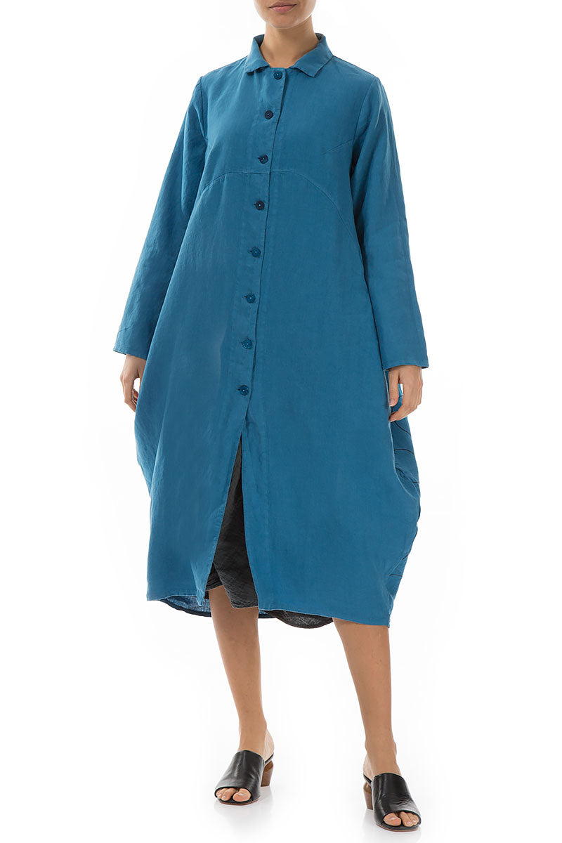 Balloon Ocean Blue Back Bubble Linen Jacket