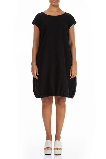 Black Linen Midi Dress