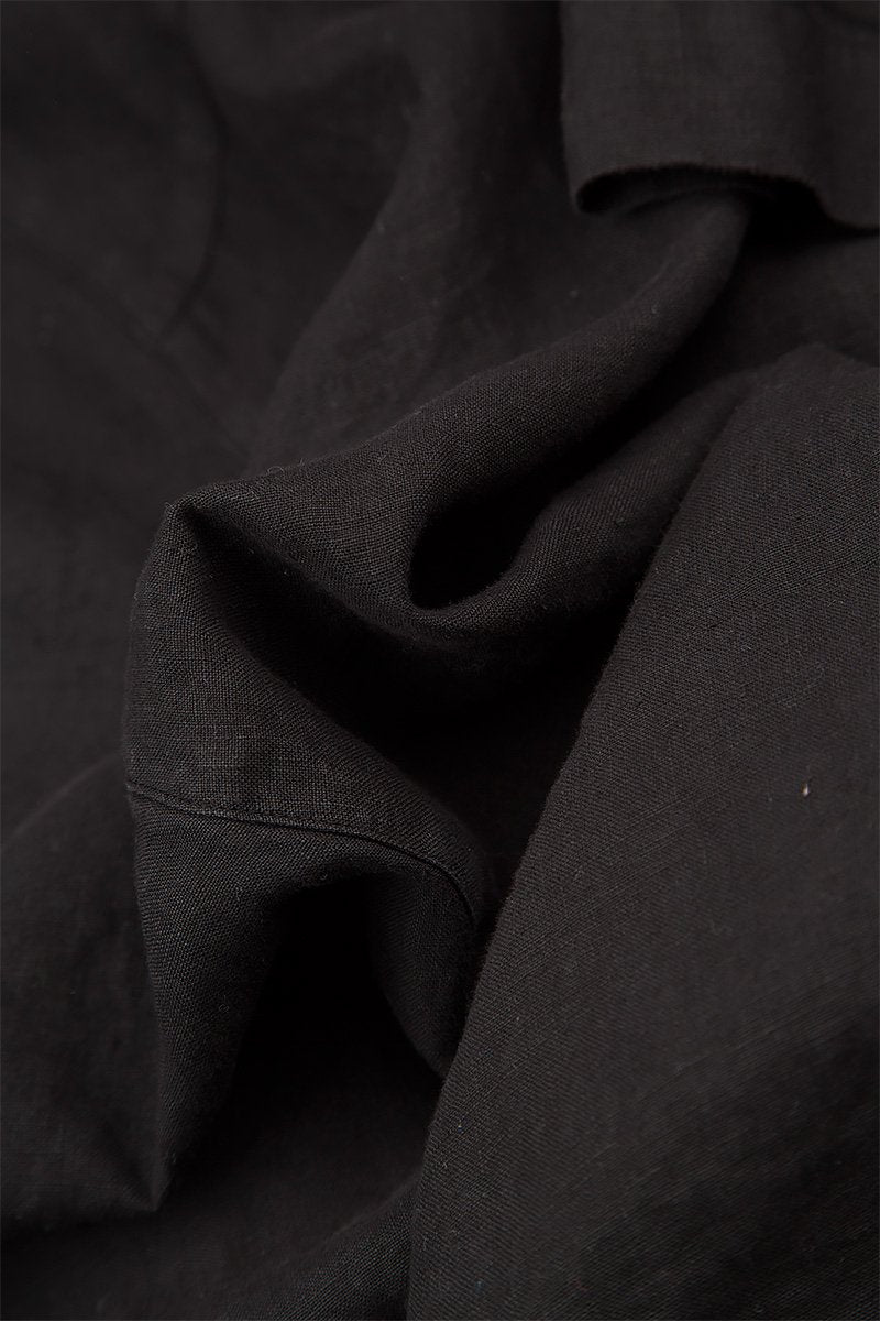Pure Black Linen Trousers