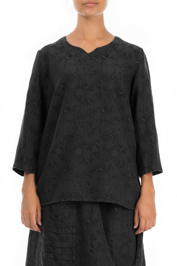 Black Silk Cotton Blouse