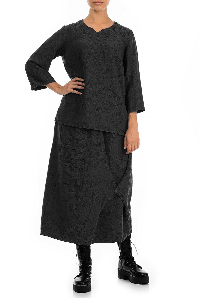 Black Silk Cotton Blouse