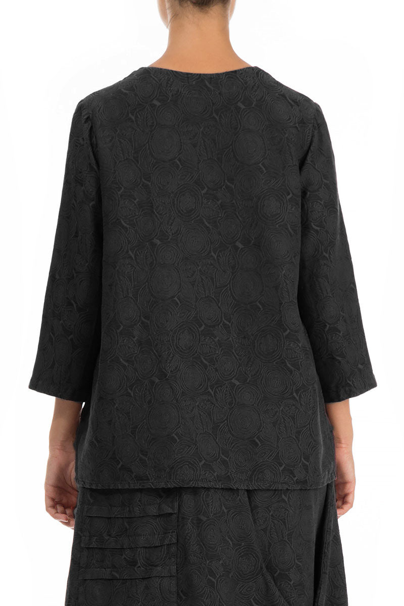 Black Silk Cotton Blouse