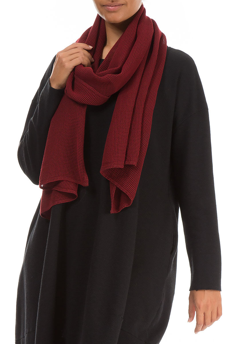 Bordeaux Mesh Silk Rayon Scarf
