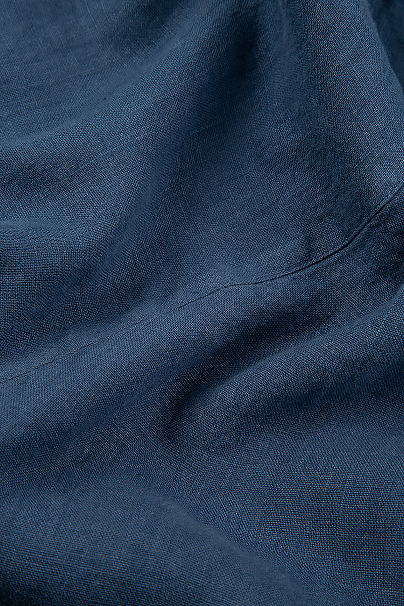 Boxy Denim Blue Linen Jacket