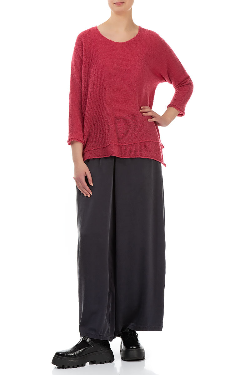 Boxy Pink Punch Wool Sweater