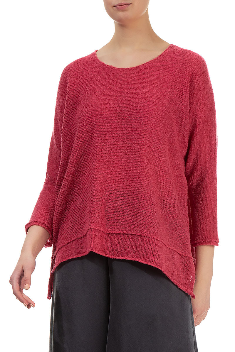Boxy Pink Punch Wool Sweater