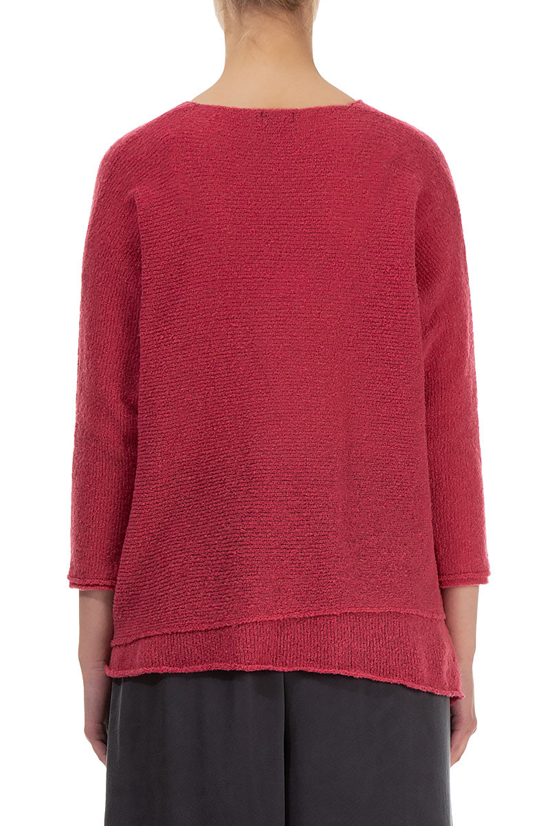 Boxy Pink Punch Wool Sweater