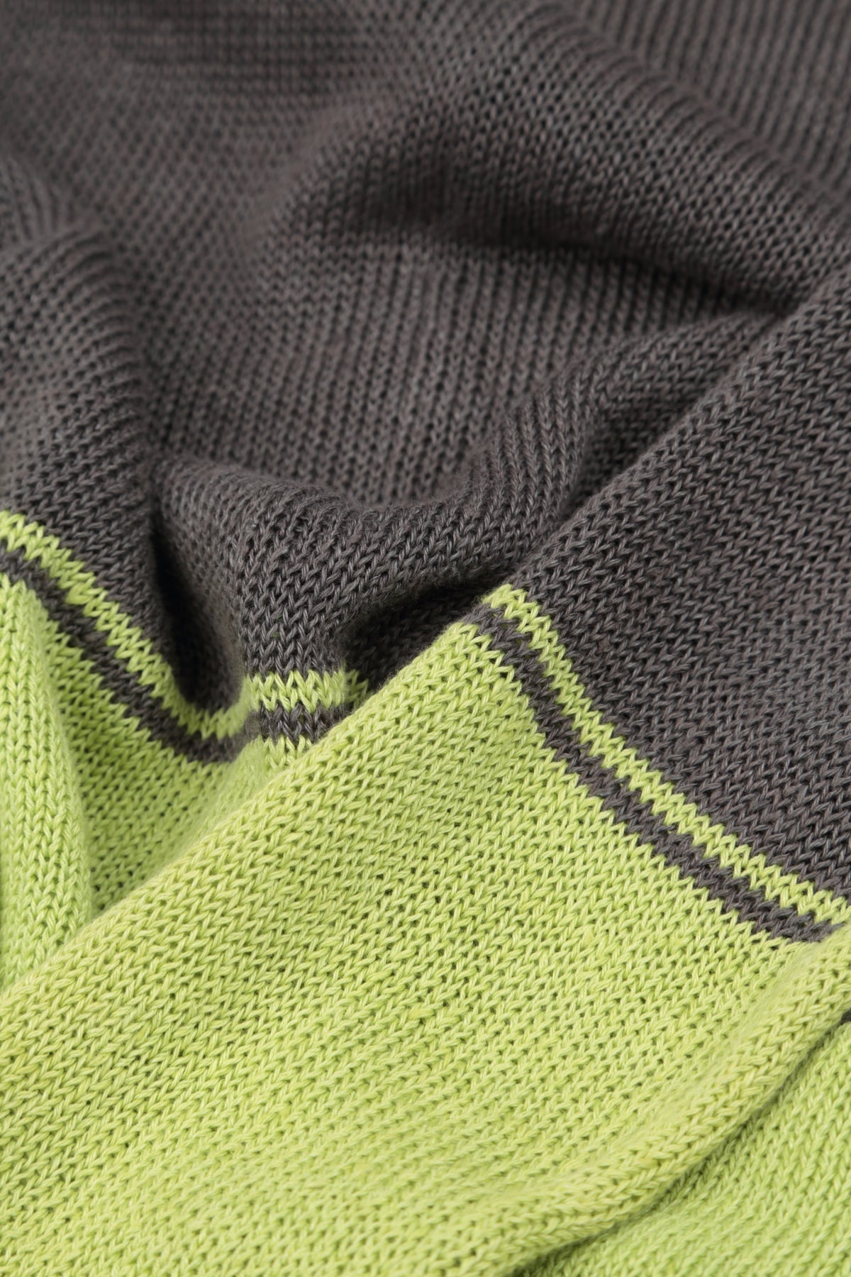 Brown &amp; Lime Linen Jumper
