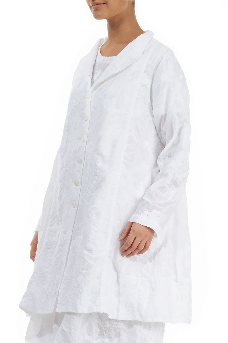 Embroidered White Cotton Jacket