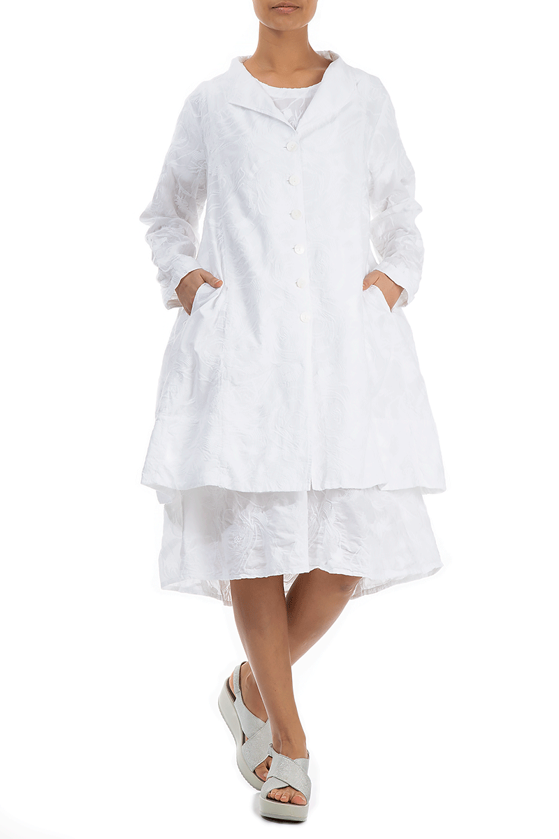 Embroidered White Cotton Jacket