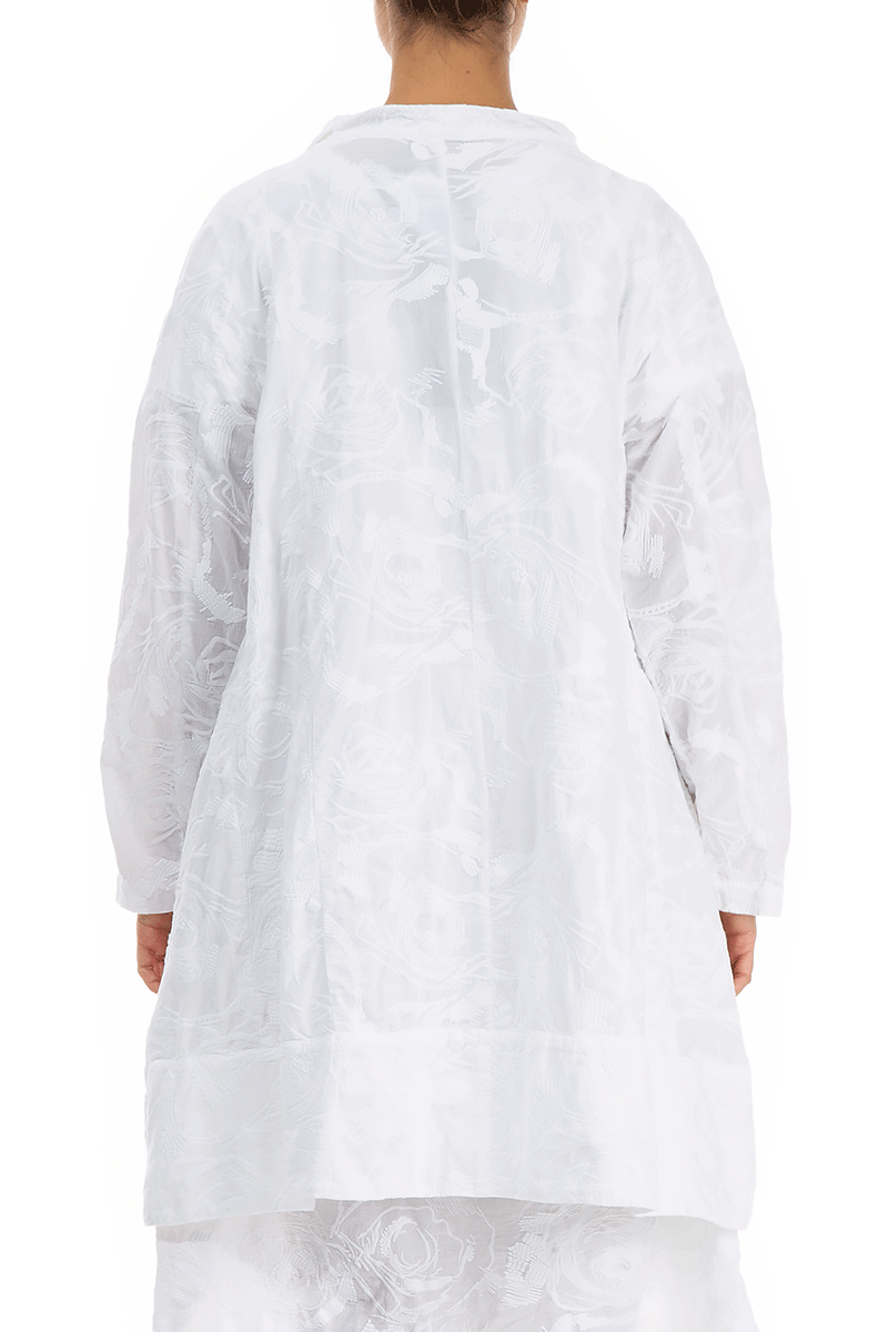 Embroidered White Cotton Jacket