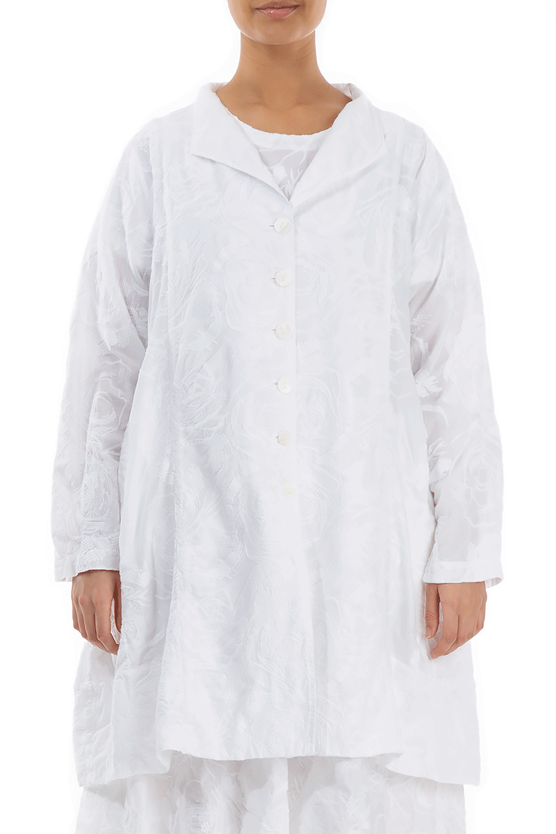 Embroidered White Cotton Jacket