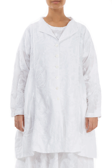 Embroidered White Cotton Jacket