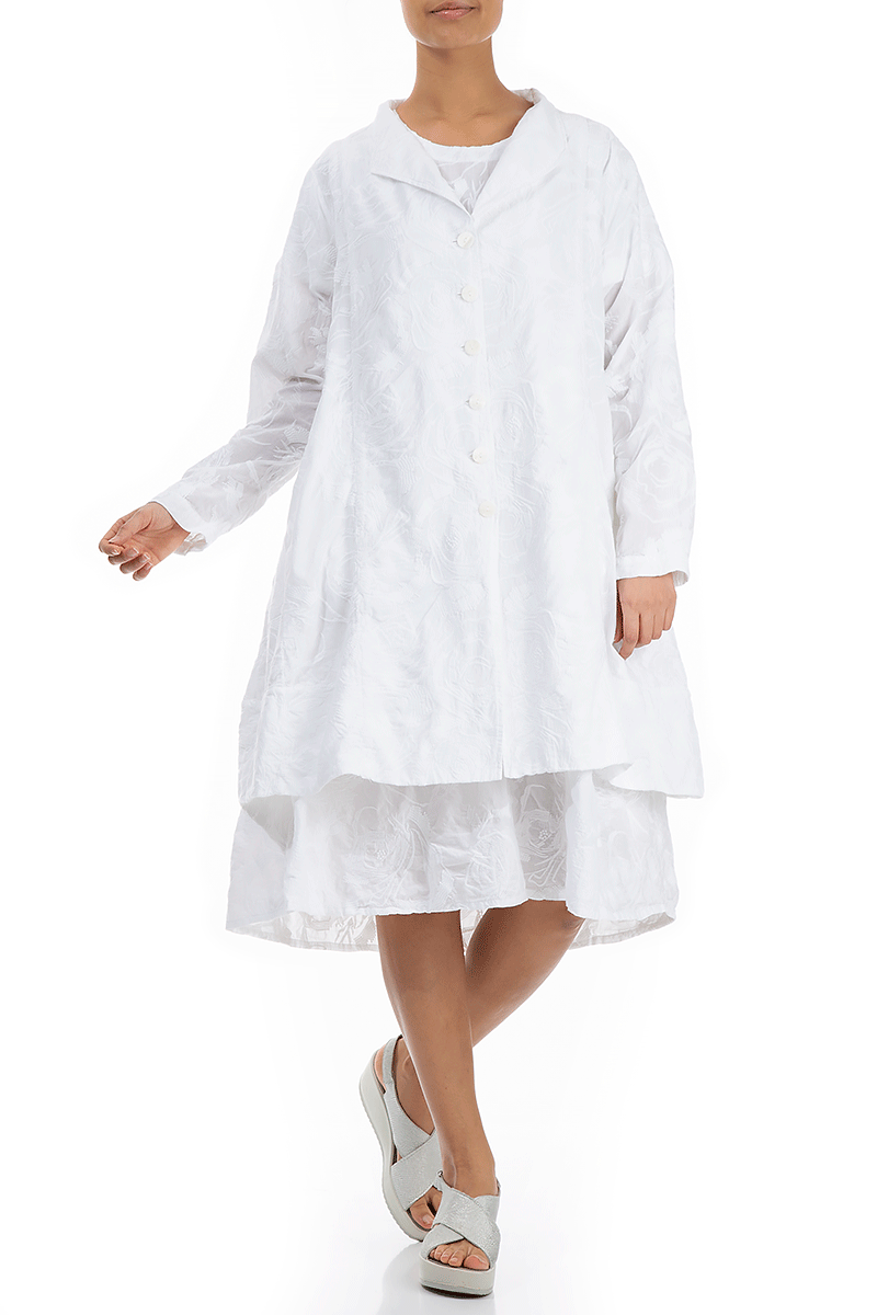 Embroidered White Cotton Jacket