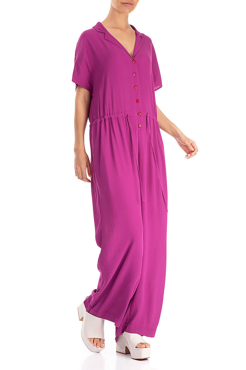 Buttoned Orchid Viscose Jumpsuit