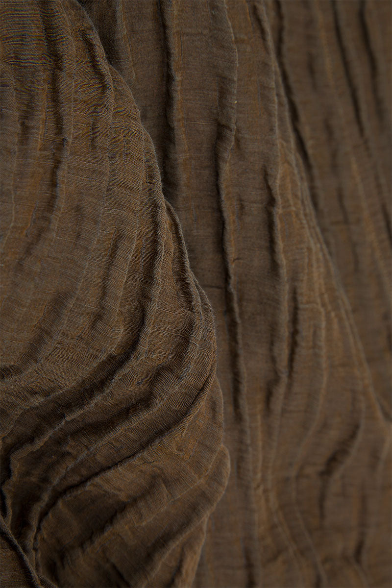 Buttons Crinkled Chocolate Silk Jacket