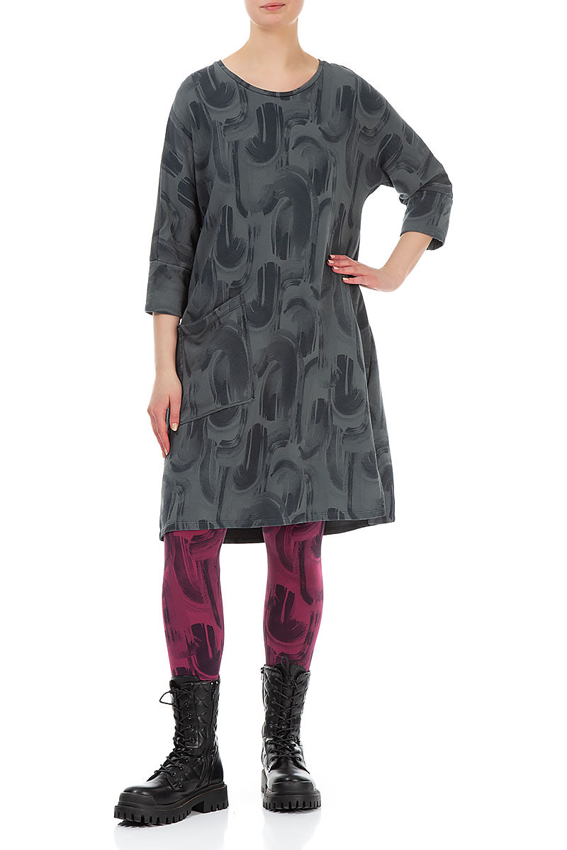 Claret Paintwave Cotton Leggings