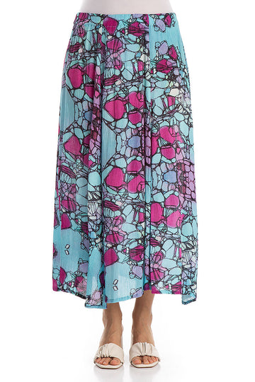 Crinkled Gemstone Silk Viscose Maxi Skirt