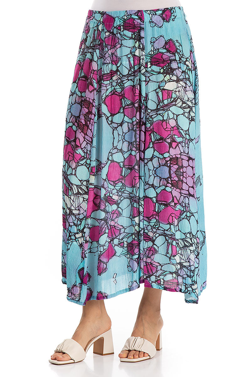 Crinkled Gemstone Silk Viscose Maxi Skirt