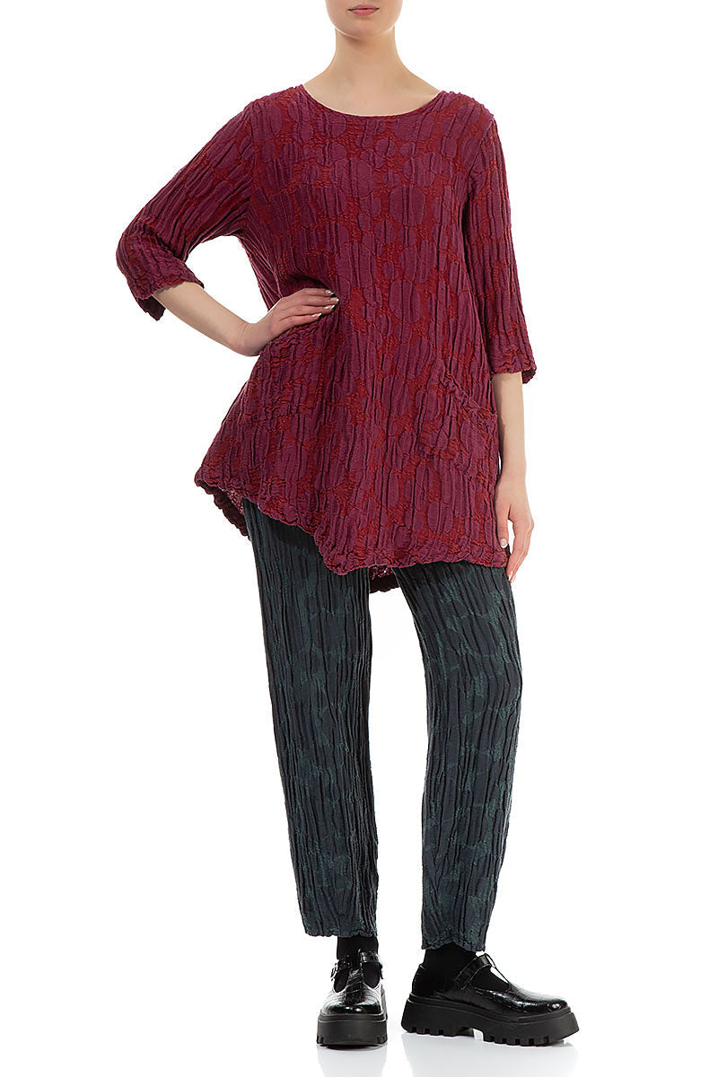 Taper Forest Grey Circle Silk Linen Trousers