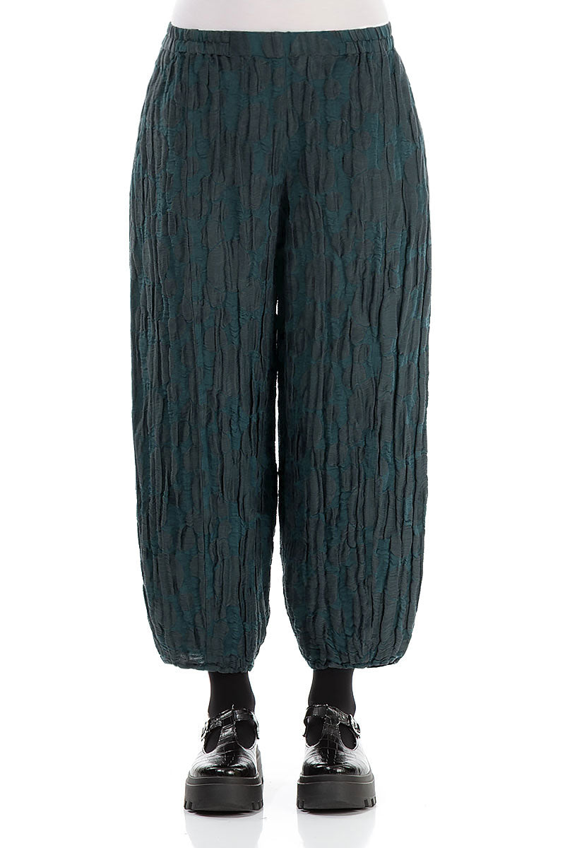 Taper Forest Grey Circle Silk Linen Trousers