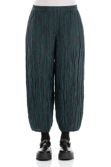 Taper Forest Grey Circle Silk Linen Trousers