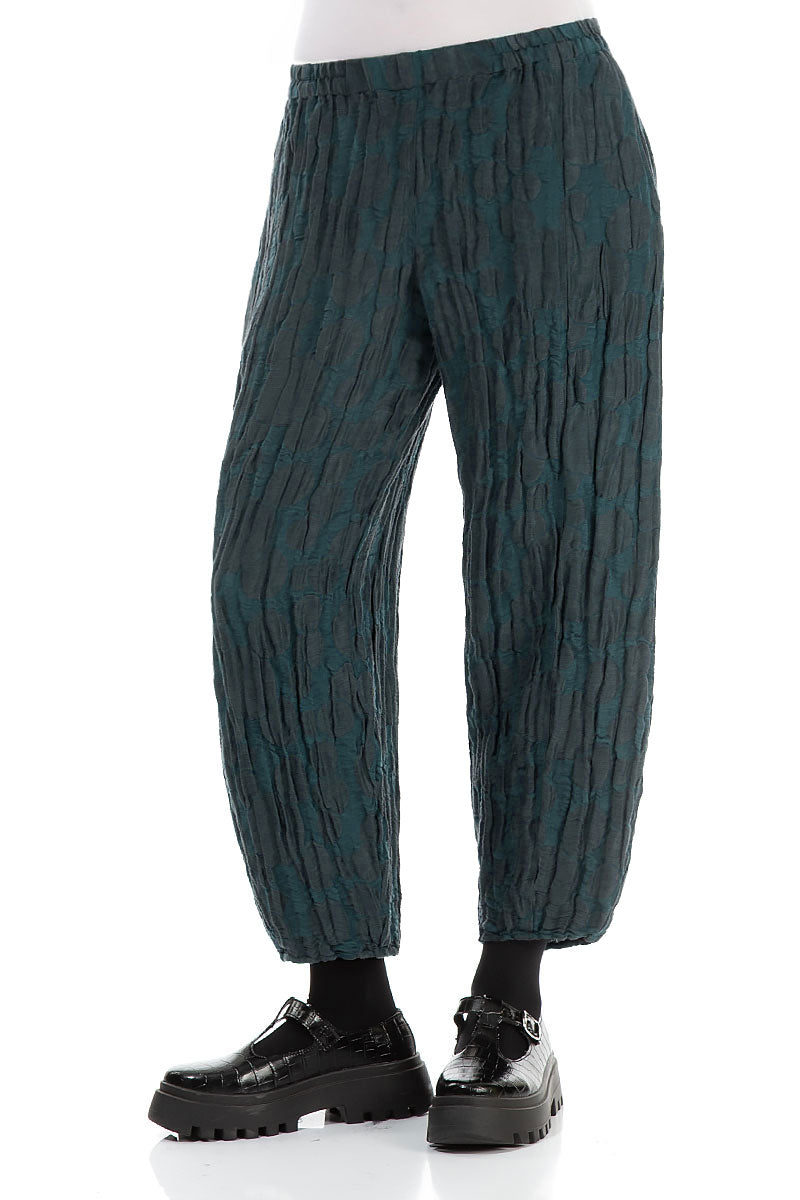 Taper Forest Grey Circle Silk Linen Trousers