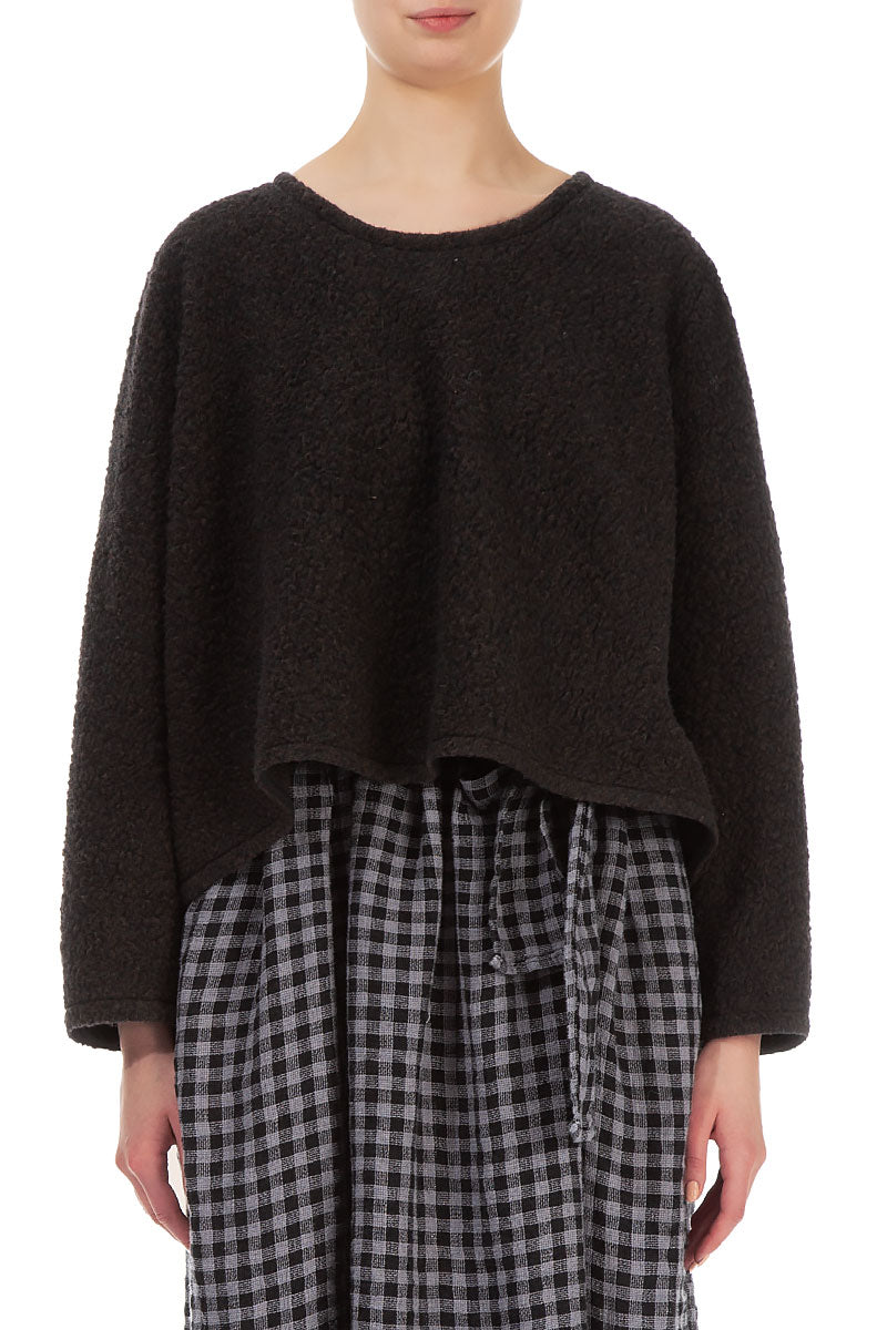 Plush Wool Dark Chocolate Cotton Jumper
