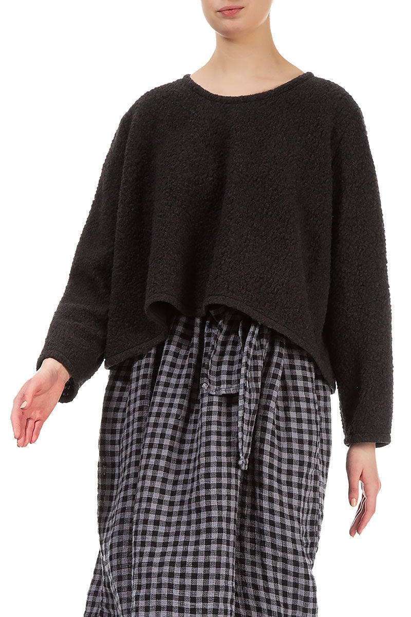 Plush Wool Dark Chocolate Cotton Jumper