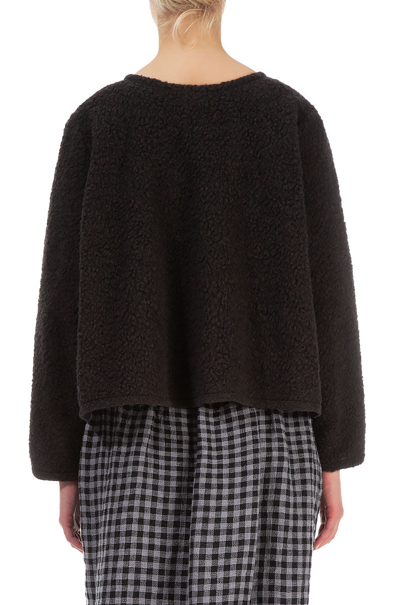 Plush Wool Dark Chocolate Cotton Jumper
