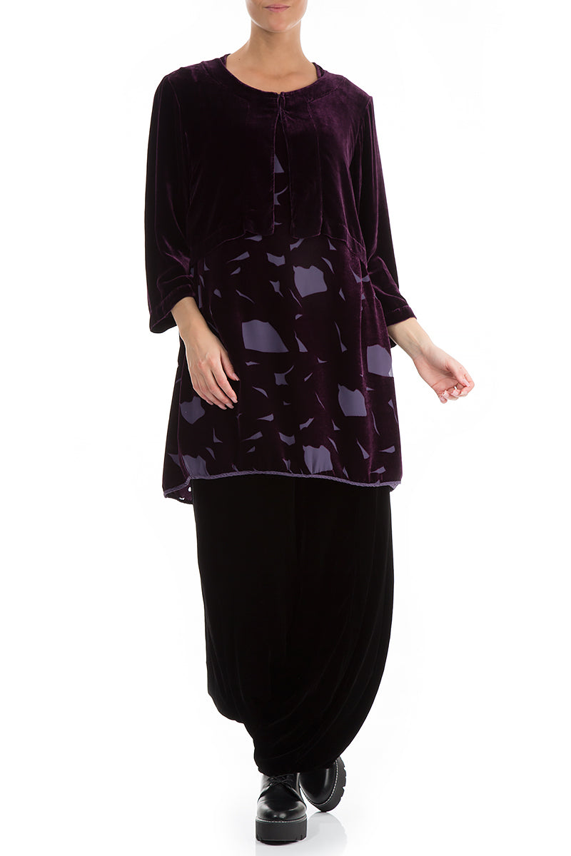 Short Purple Silk Velvet Jacket