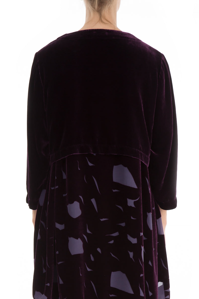 Short Purple Silk Velvet Jacket