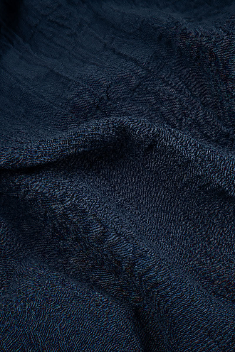 Denim Blue Linen Midi Skirt