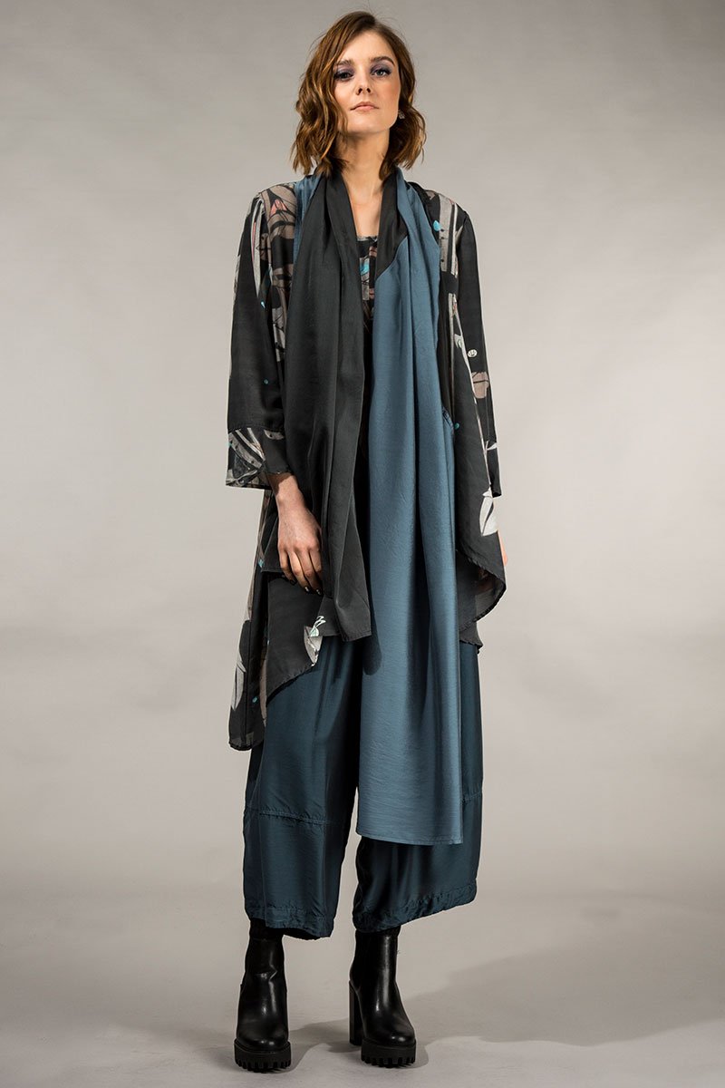 Divided Brass Blue Silk Scarf