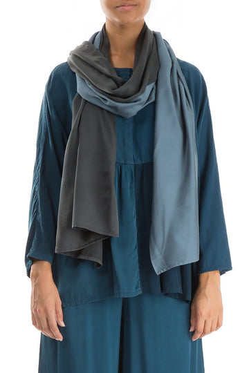 Divided Brass Blue Silk Scarf