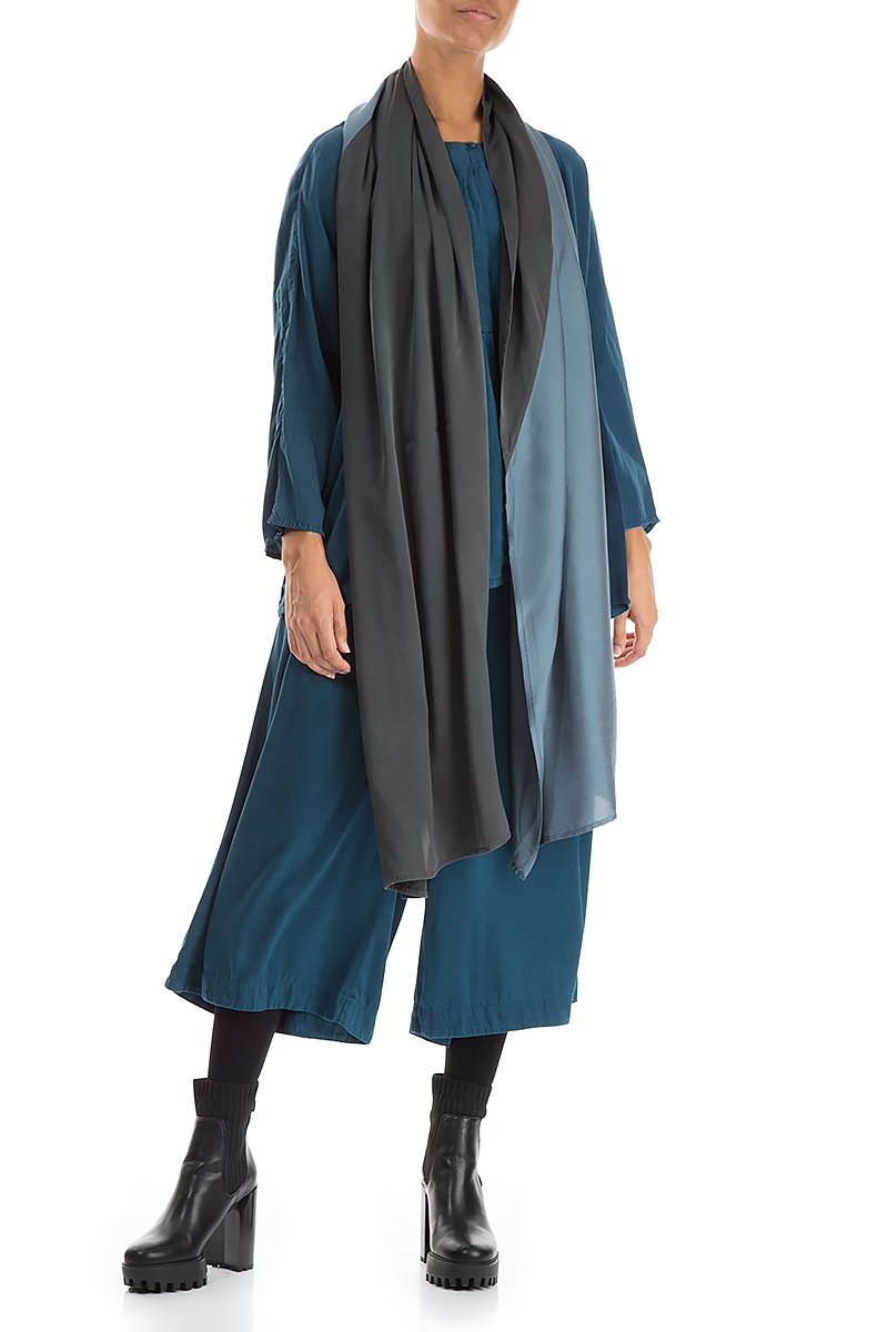 Divided Brass Blue Silk Scarf