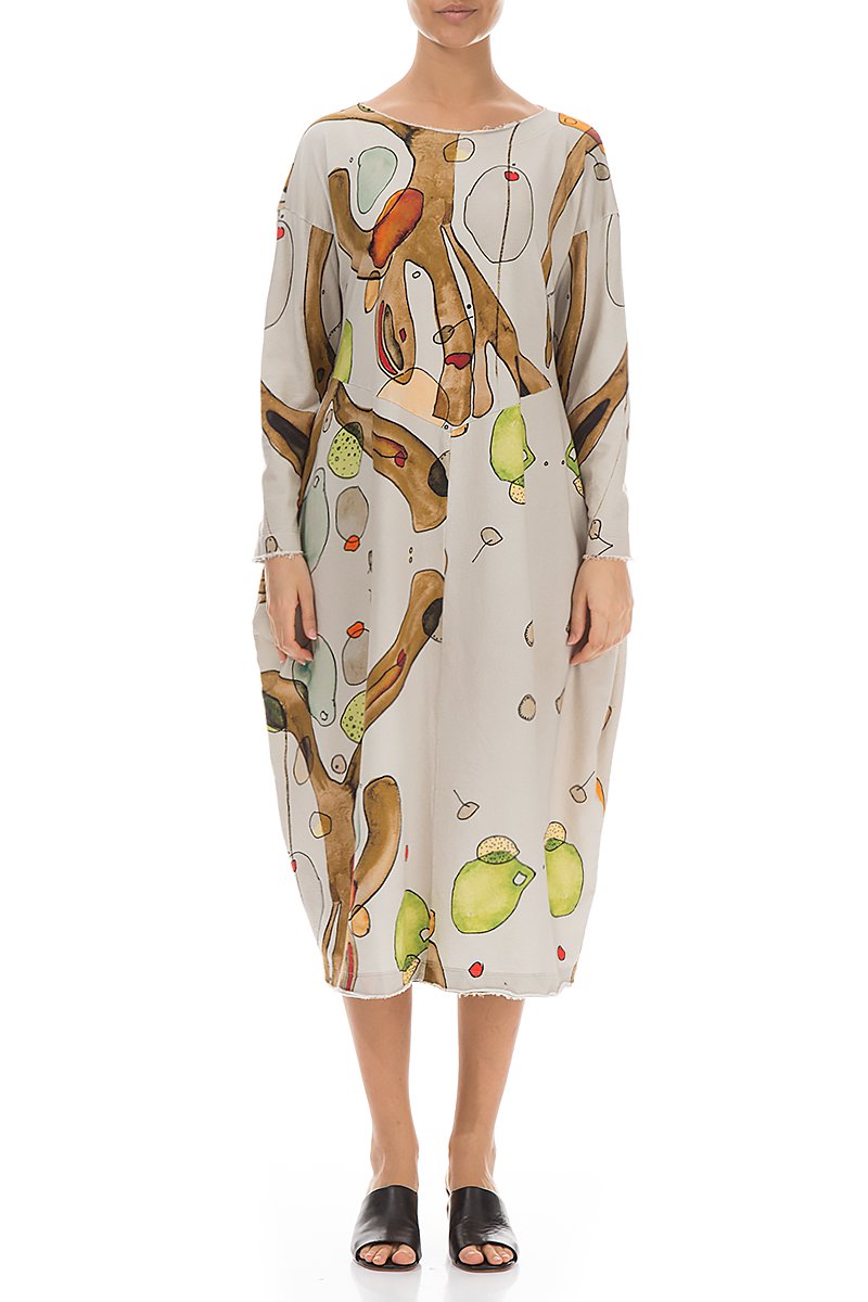 Earthy Balloon Cotton Dress