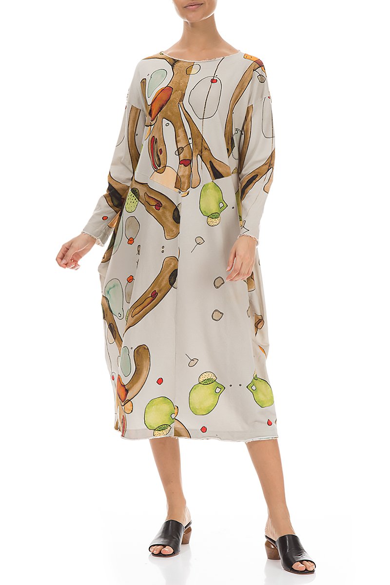 Earthy Balloon Cotton Dress